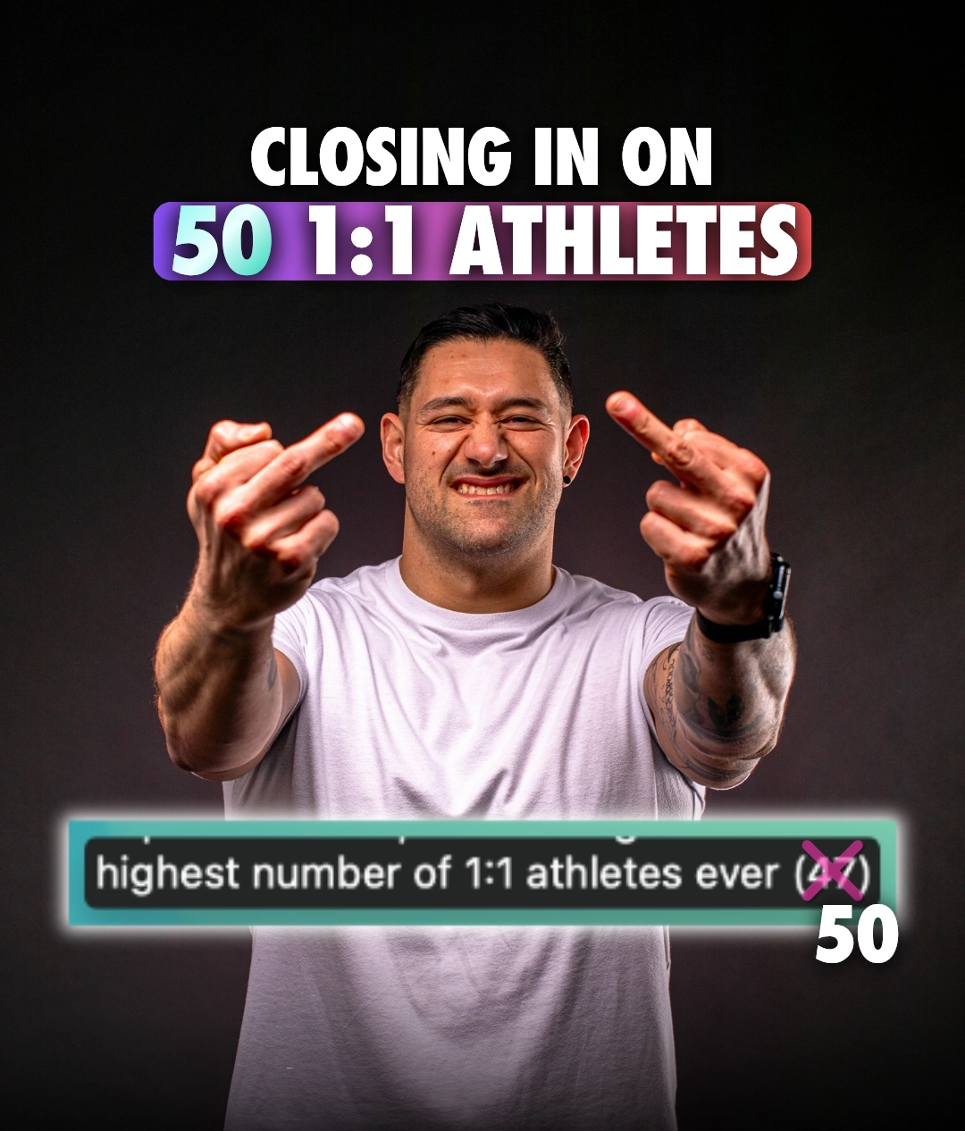 Amir: closing in on 50 one-to-one athletes
