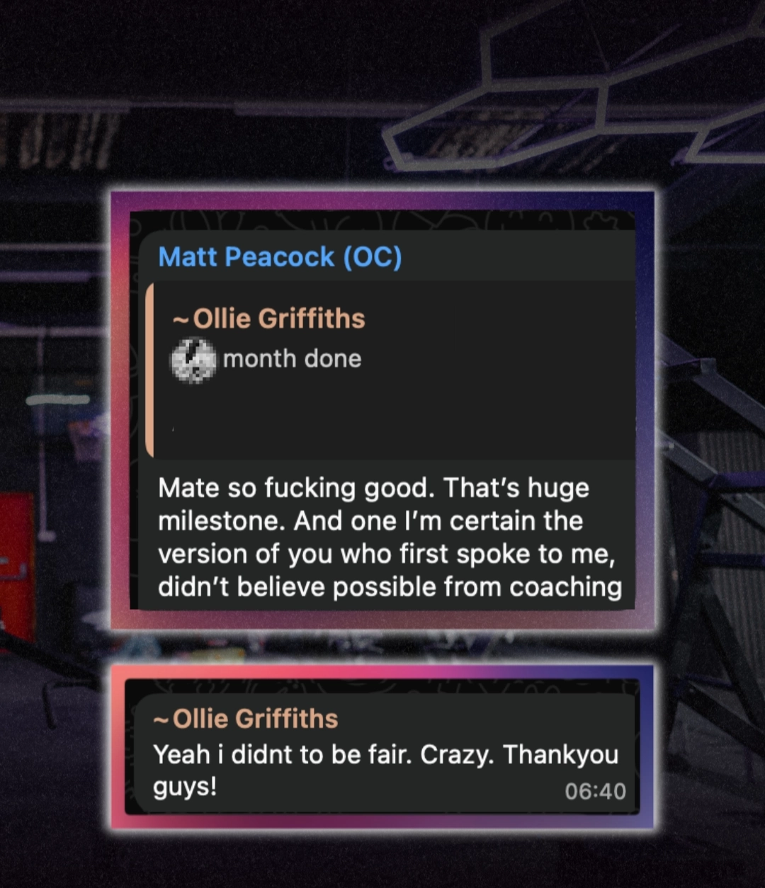 Ollie: first five-figure month, message to Matt